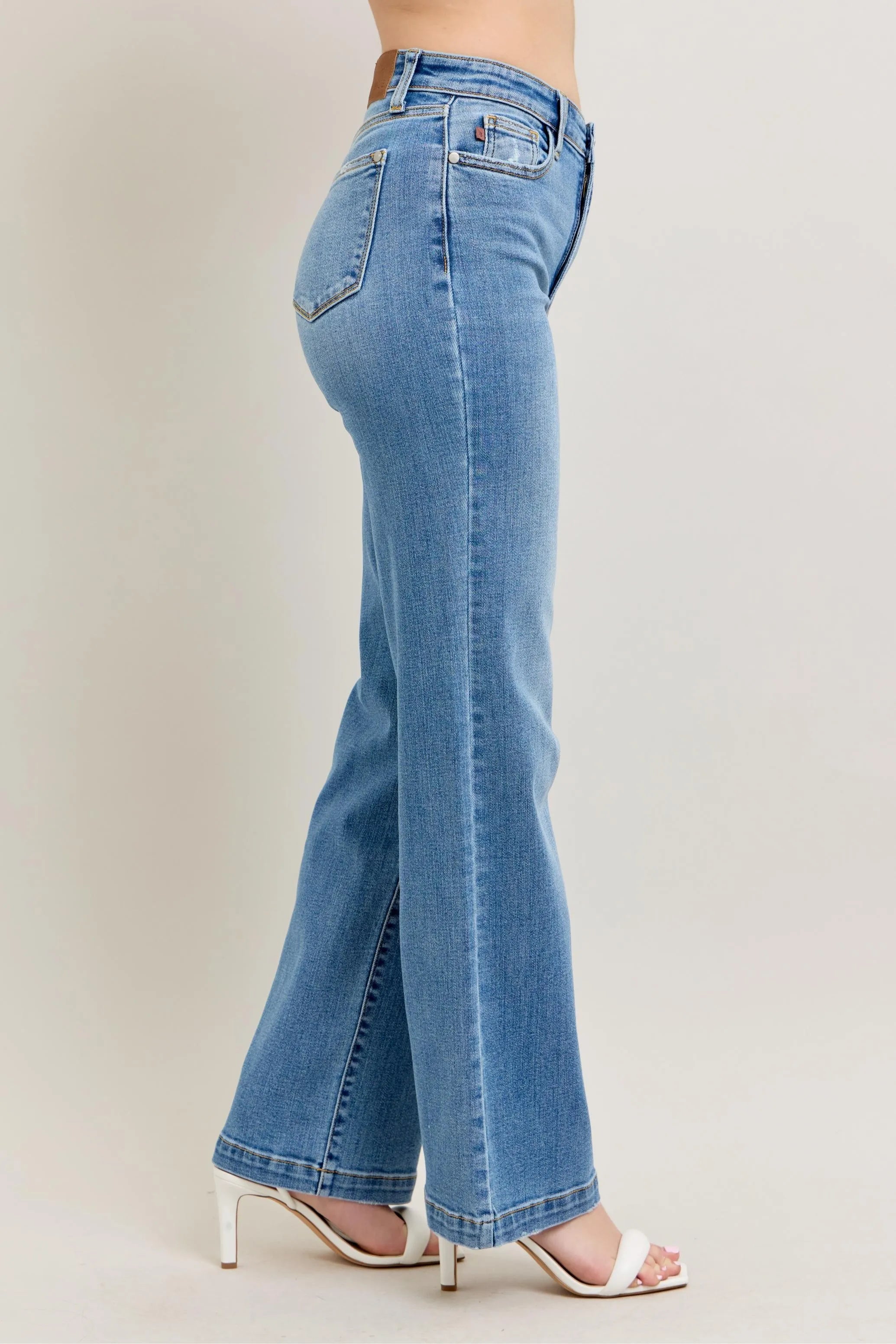 Judy Blue Full Size High Waist Straight Jeans Plus Size - Fashorio