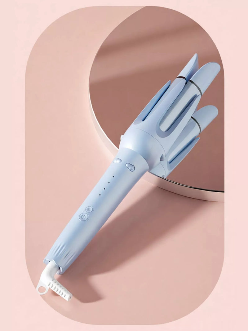 Automatic rotating curling iron in light blue