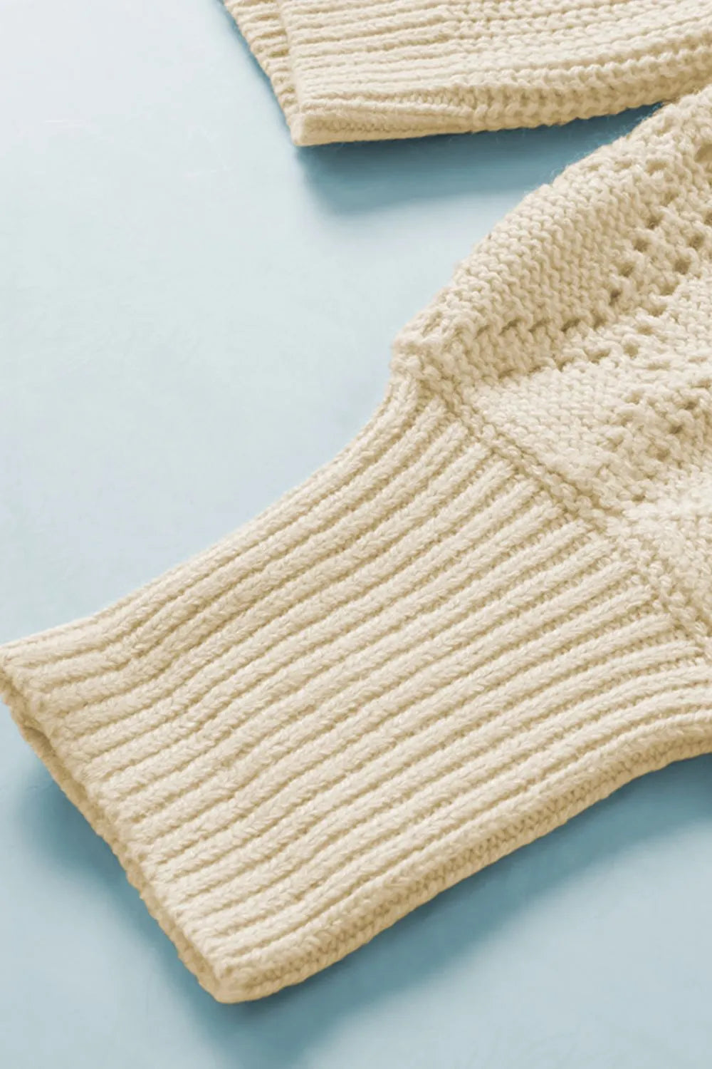 Openwork V-Neck Button Up Cardigan - Fashorio