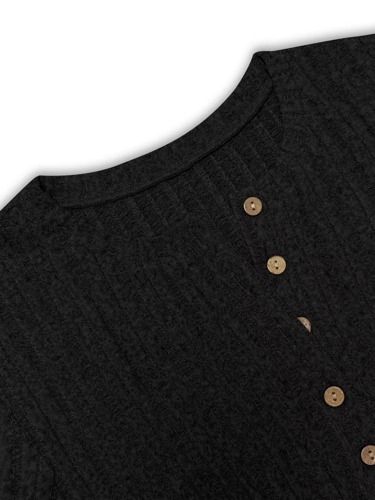 Ribbed knit button front pants set detail view