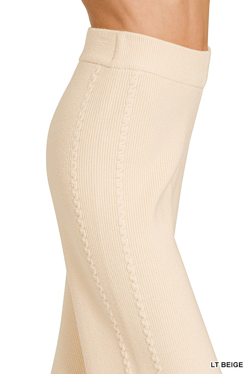 Neutral sweater pants side view