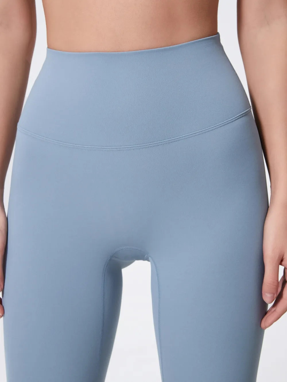 high rise wide waistband active shorts detail view 11
