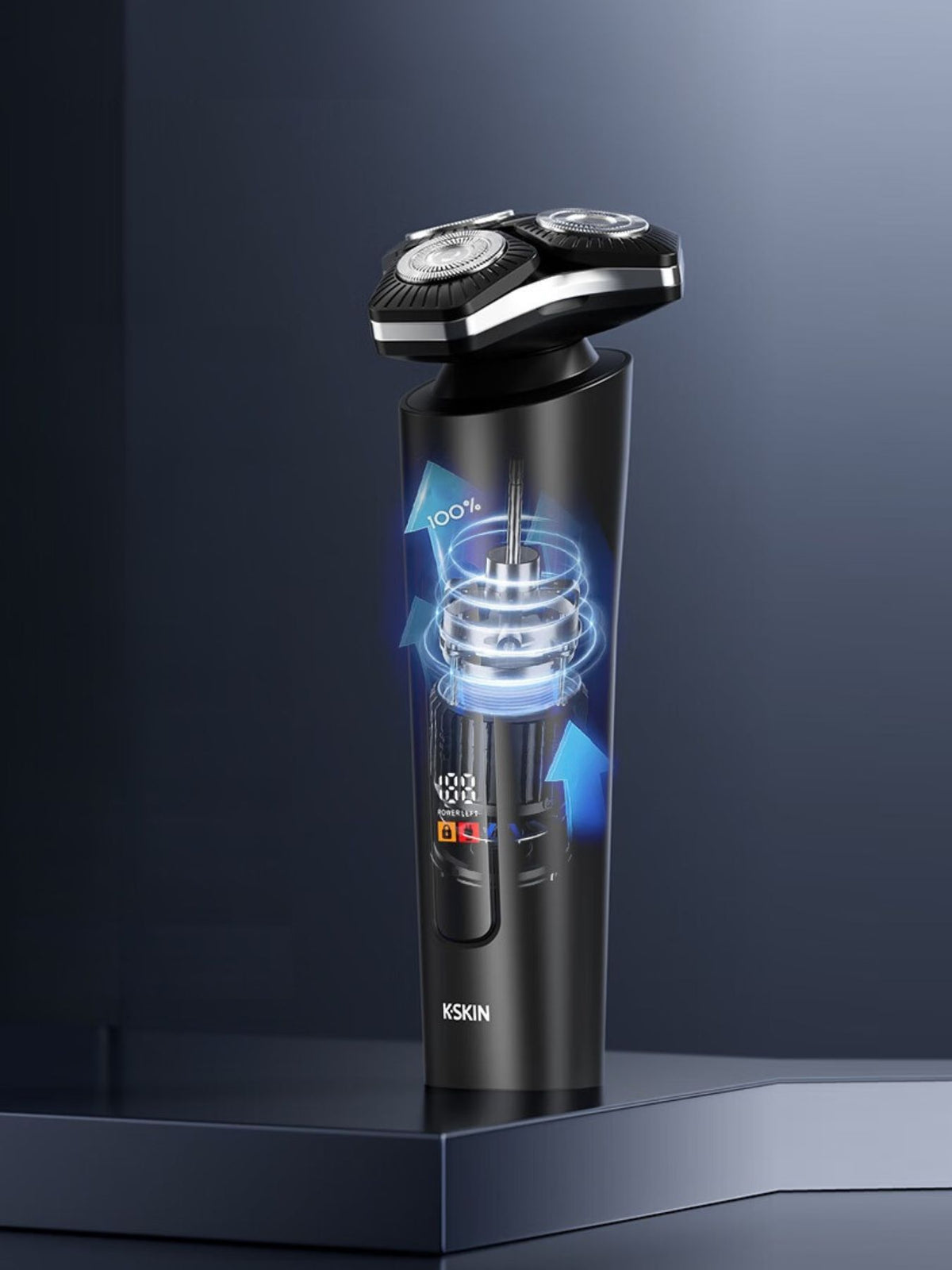 Electric shaver rotary heads detail