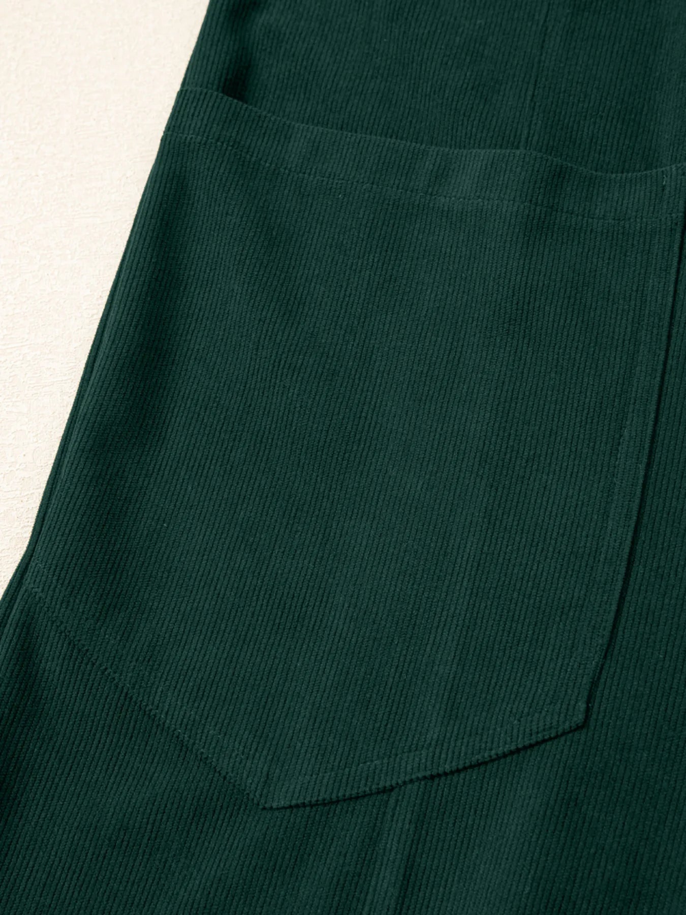 Corduroy V Neck Patched Pocket Sleeveless Jumpsuit - Fashorio