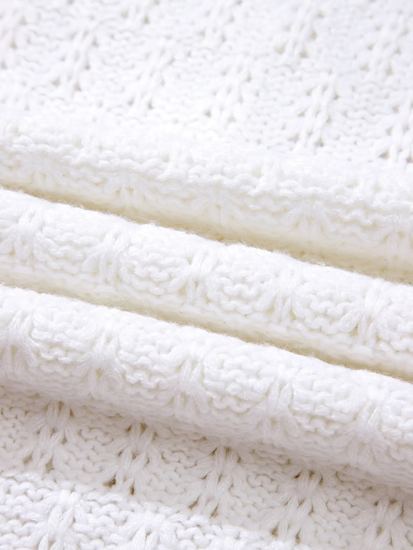 Textured Knit Ribbed Edge V Neck Loose Sweater - Fashorio