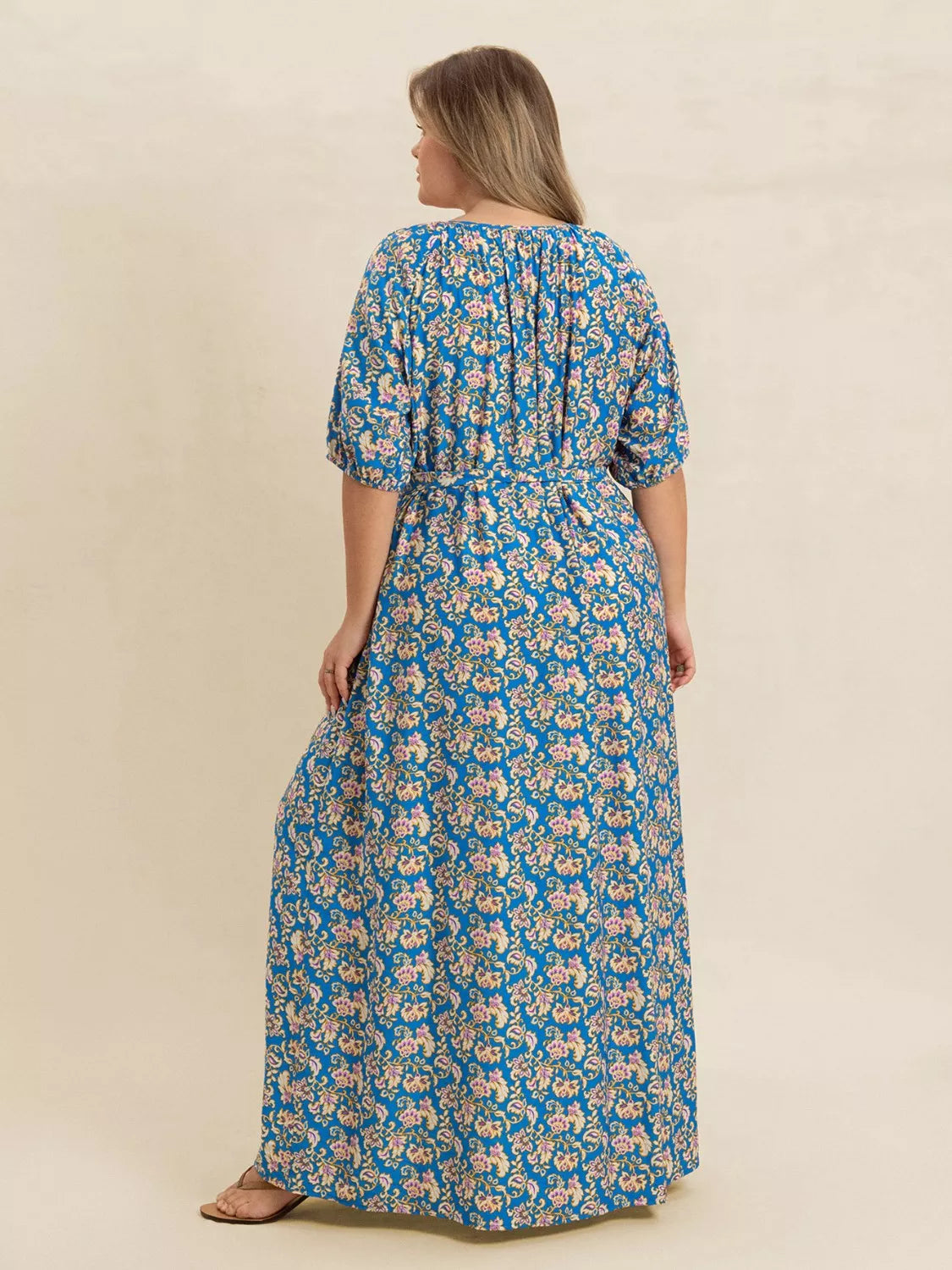 Floral plus size maxi dress print detail
