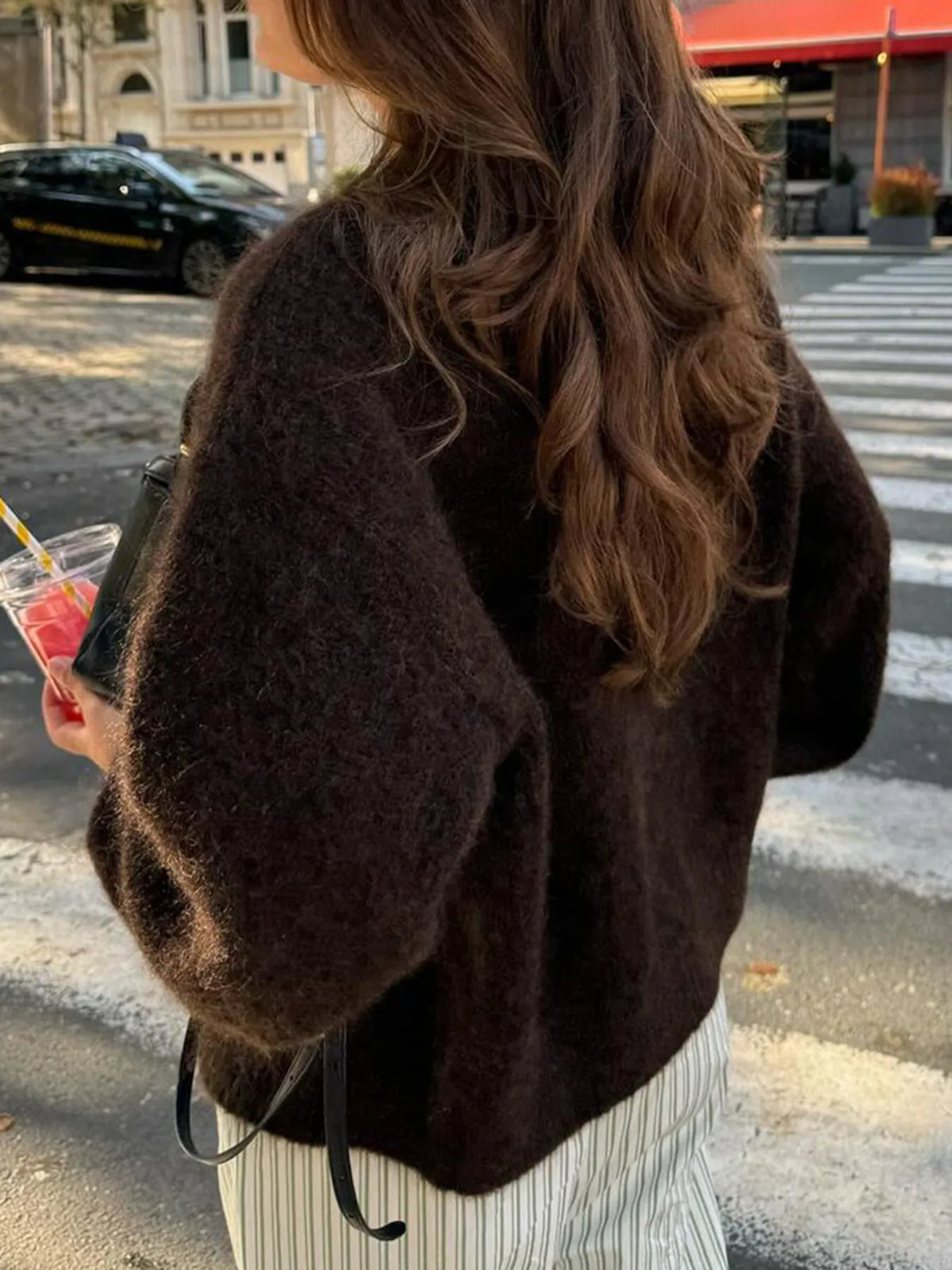 Button down cardigan worn view