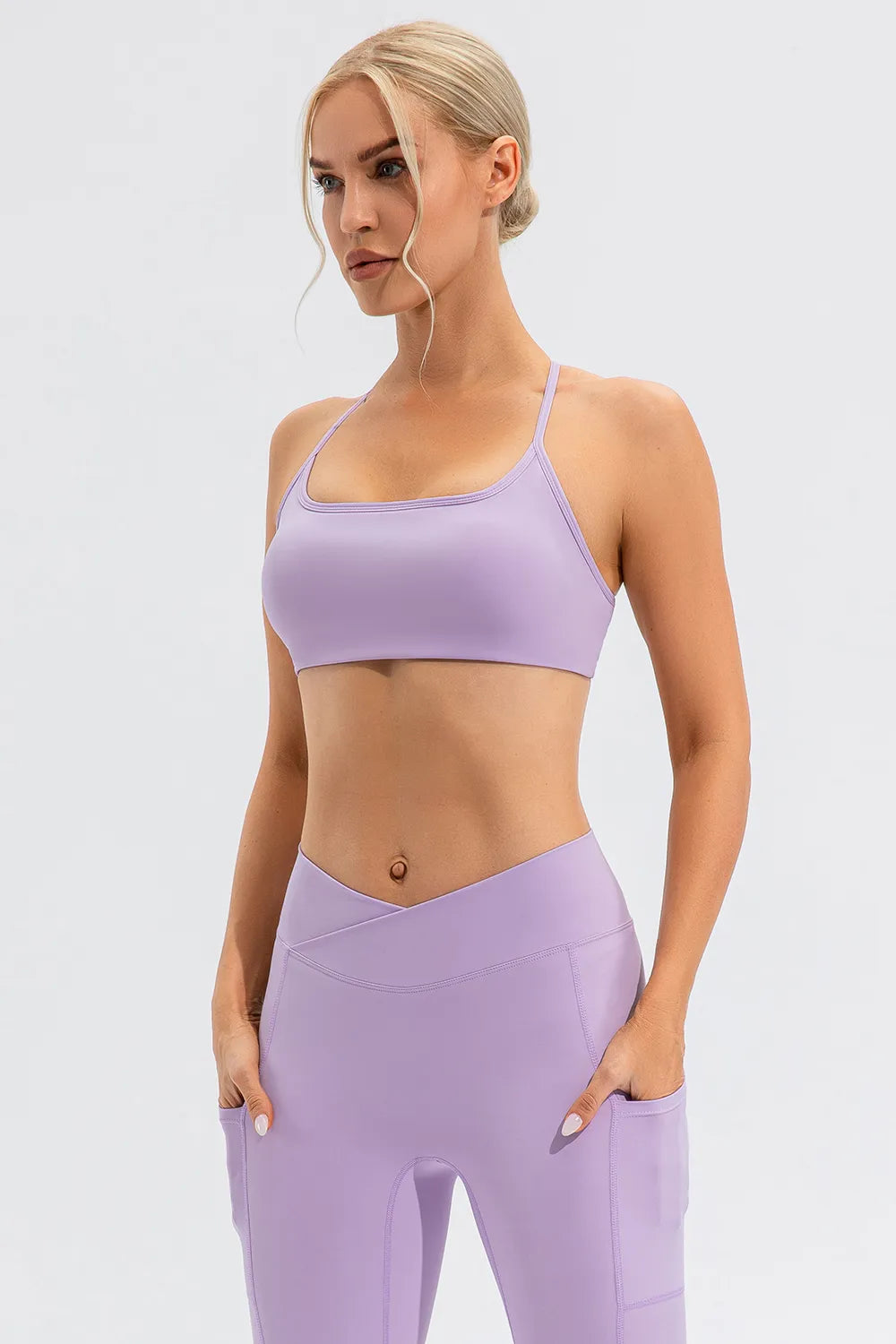 Crisscross Spaghetti Strap Active Cami side view