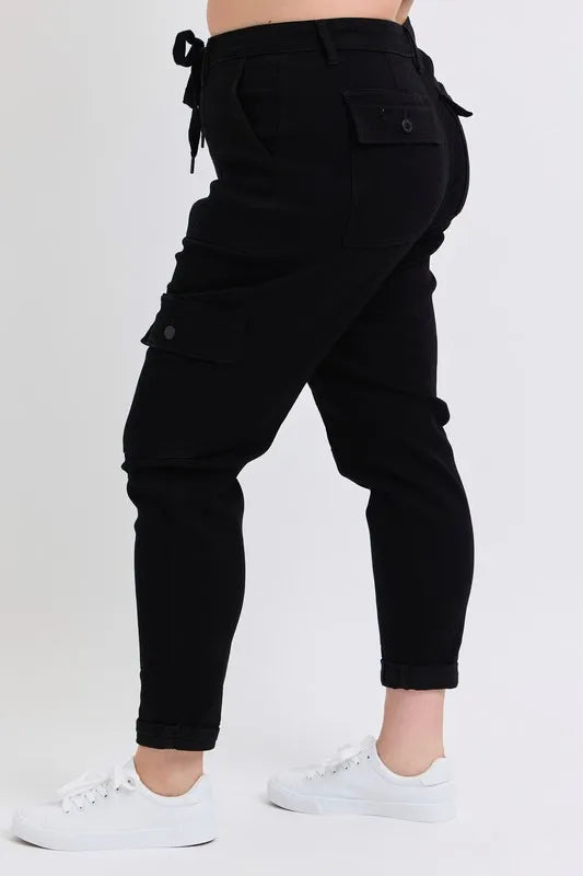 Judy Blue Full Size High Waist Cargo Cuffed Jogger Plus Size - Fashorio