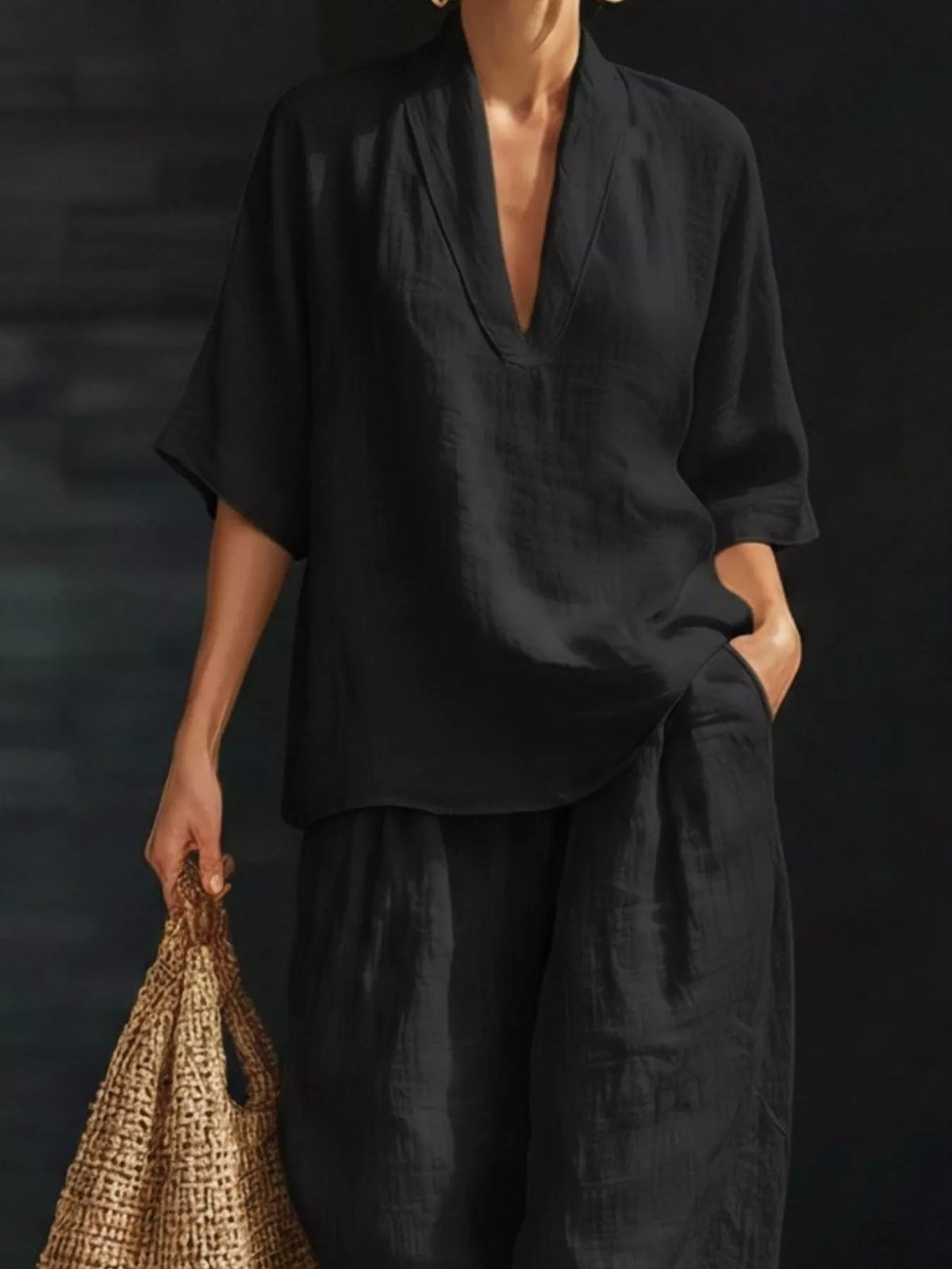 Half sleeve two piece set styling