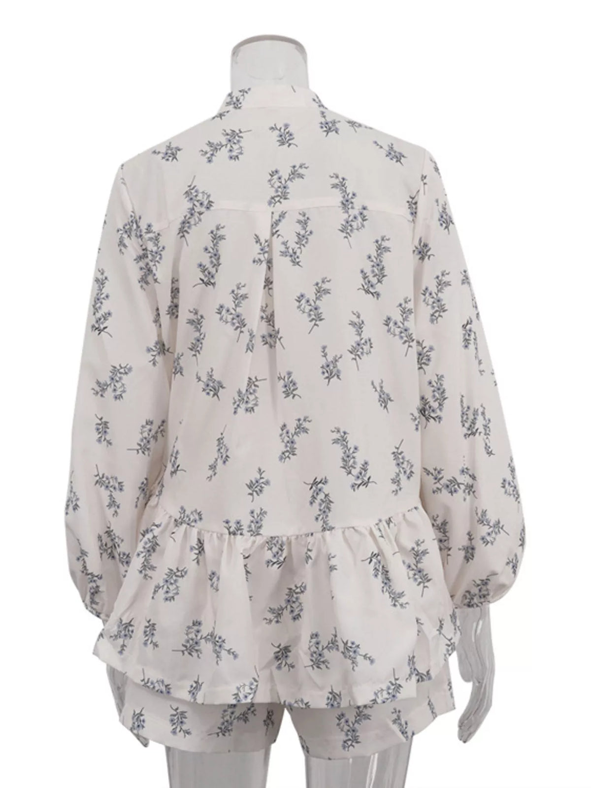 Floral Balloon Sleeve Top and Shorts Set, view 8
