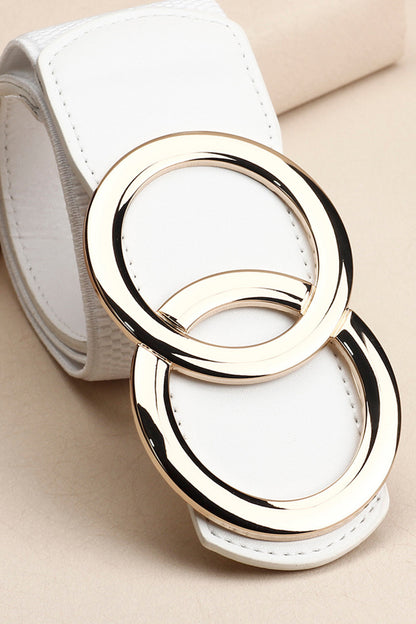 Zinc Alloy Buckle Elastic PU Belt - Fashorio