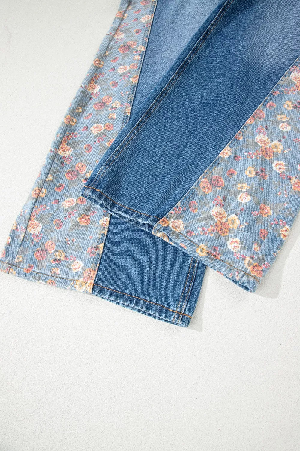Rose print pleated overall complete outfit