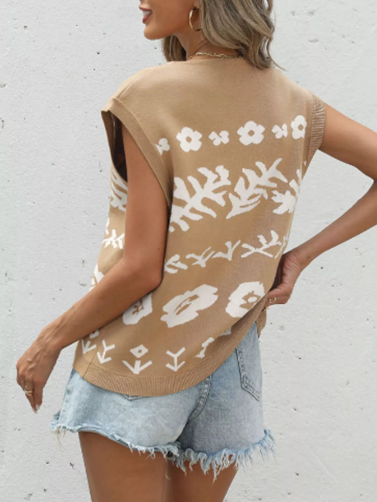 Floral cardigan in khaki
