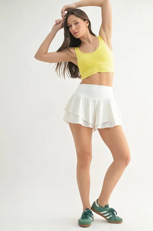 MONO B Ruched Front Active Tank - Fashorio