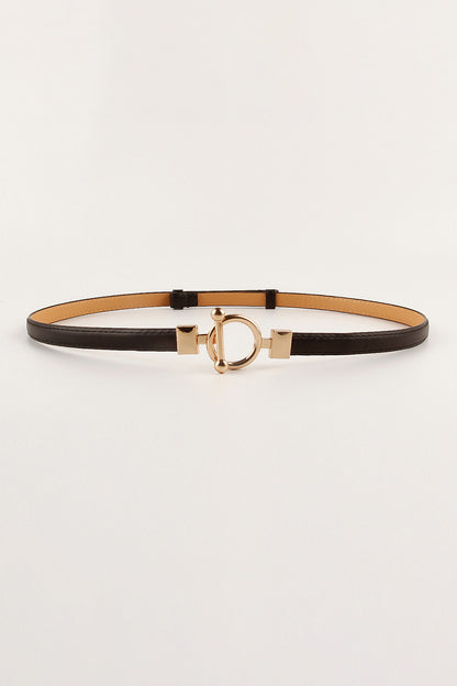 Toggle Buckle Skinny PU Belt - Fashorio