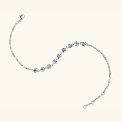 Inlaid Moissanite 925 Sterling Silver Bracelet - Fashorio