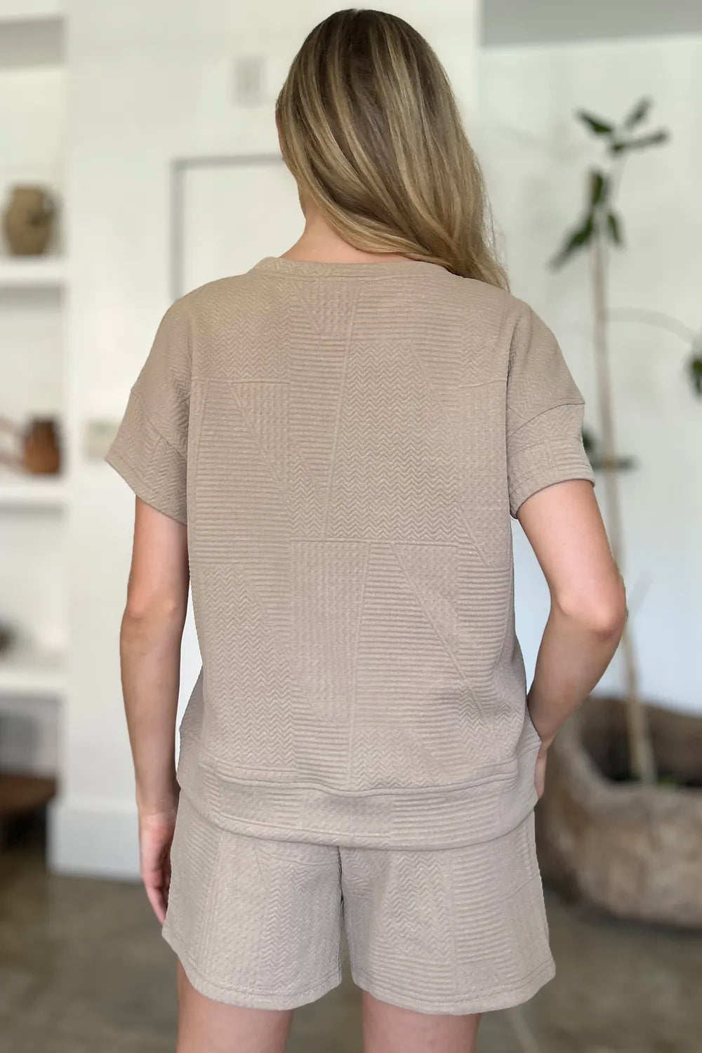 Textured two piece set styling view