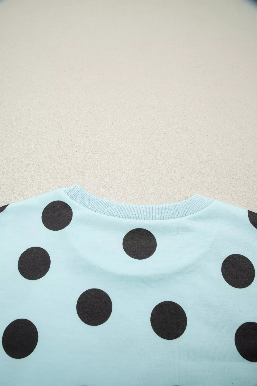 Polka Dot Short Sleeve Top and Skort Two Piece Set, view 10