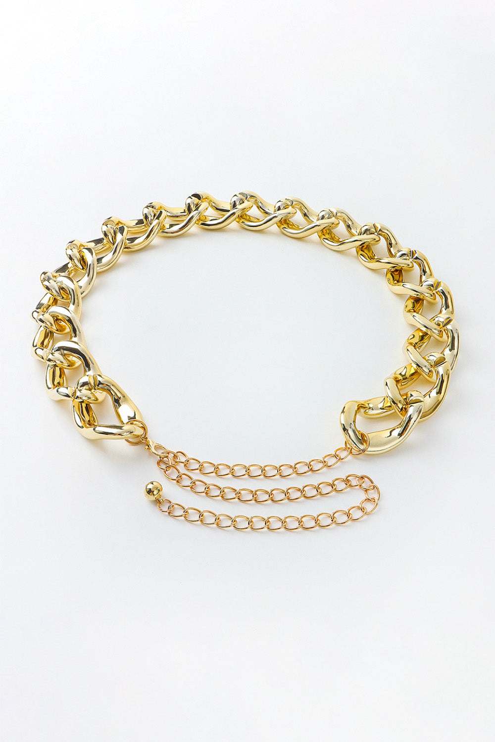 1.2" Width Acrylic Curb Chain Belt - Fashorio