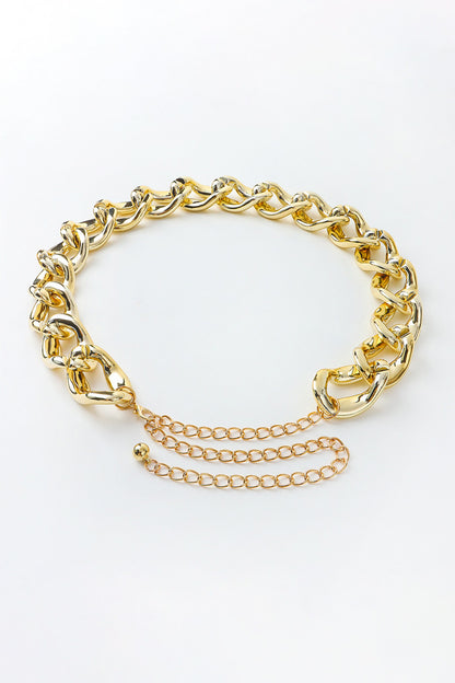 1.2" Width Acrylic Curb Chain Belt - Fashorio