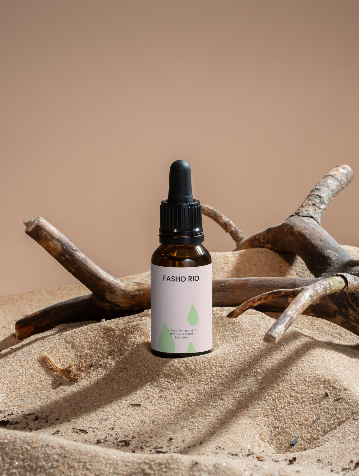 Vegan CBD facial oil bottle view
