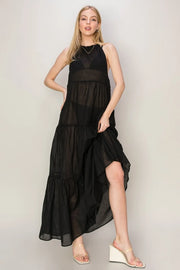 HYFVE Black / S HYFVE Halter Neck Cover Up Maxi Dress