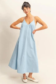 HYFVE dresses BABY BLUE / S HYFVE Dyed V-Neck Loose Dress