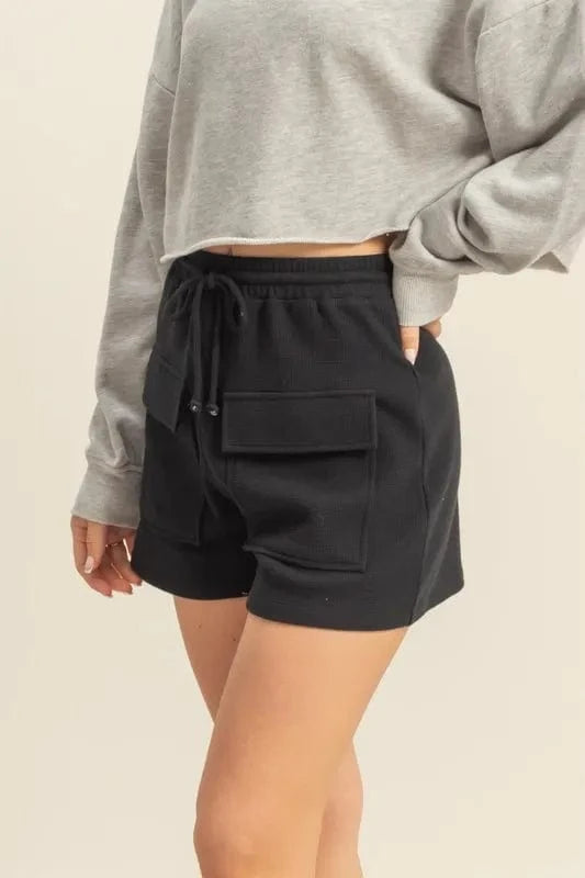 HYFVE HYFVE Drawstring Waffle Knit Front Pocket Shorts