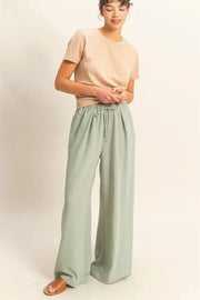 HYFVE SAGE GREEN / S HYFVE Elasticized Waist Wide Leg Pants