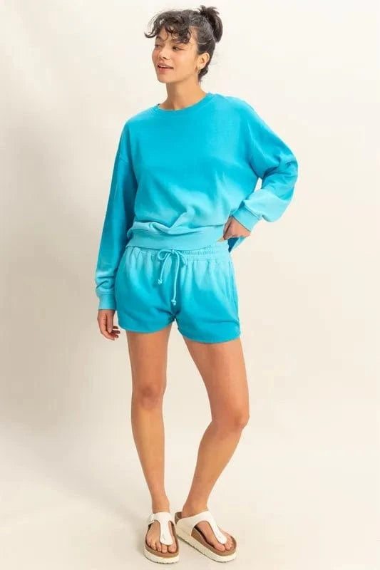 HYFVE Sweatshirts & Hoodies AQUA BLUE / S HYFVE Dip Dye Long Sleeve Sweatshirt