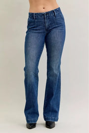 Judy Blue DK / 0(24) Judy Blue Full Size Mid Rise Bootcut Jeans with Welt Pockets Plus Size
