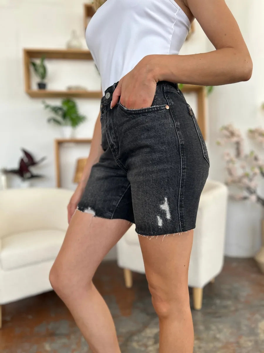 Judy Blue Jeans Black / S Judy Blue Full Size High Waist Rigid Magic Denim Shorts