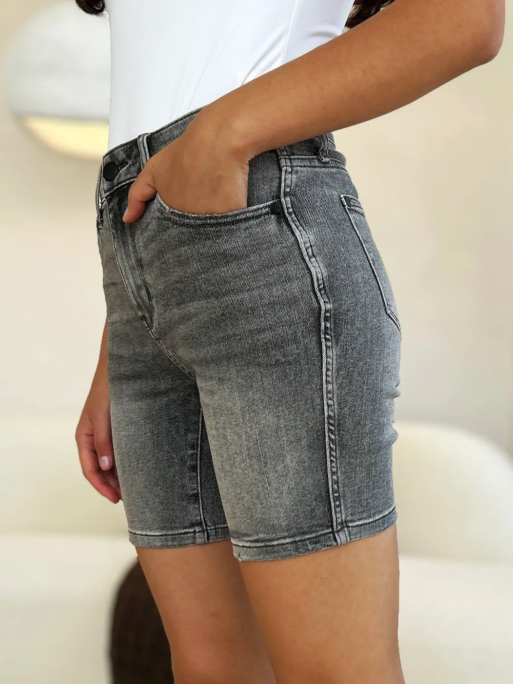 Judy Blue Jeans Judy Blue Full Size High Waist Washed Denim Shorts