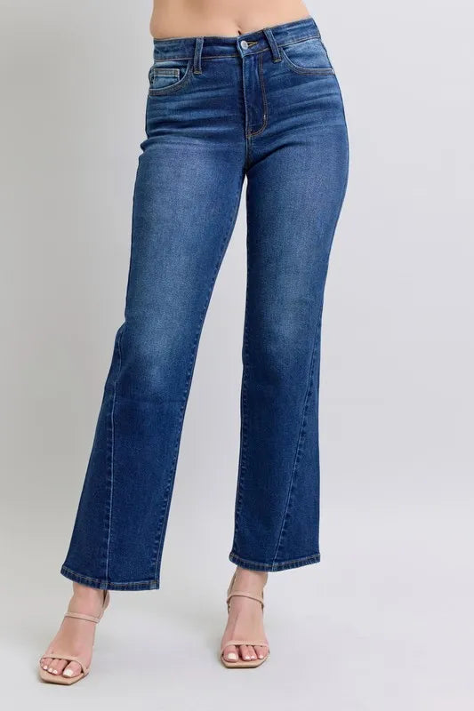 Judy Blue Jeans Medium / 0(24) Judy Blue Full Size Side Seam Detail Straight Jeans with Pockets