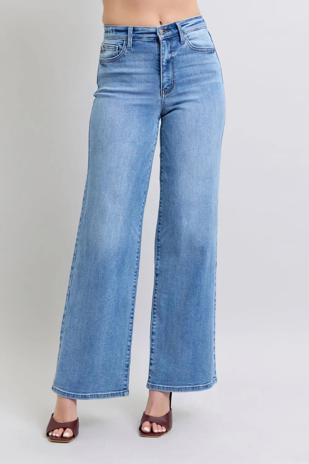 Judy Blue Jeans Medium / 0(24) Judy Blue Full Size Wide Leg Jeans with Pockets
