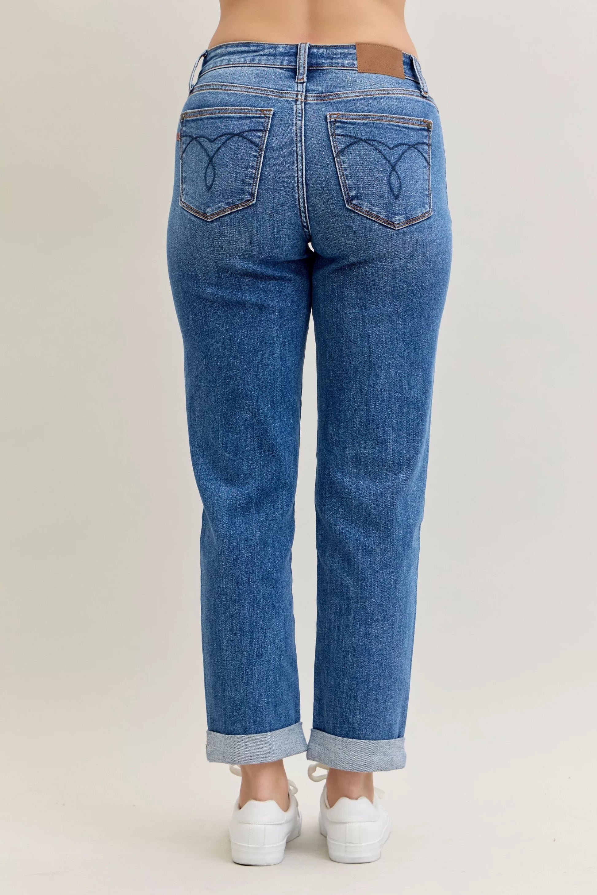 Judy Blue Judy Blue Full Size Mid Rise BF Classic Cuffed Jeans Plus Size