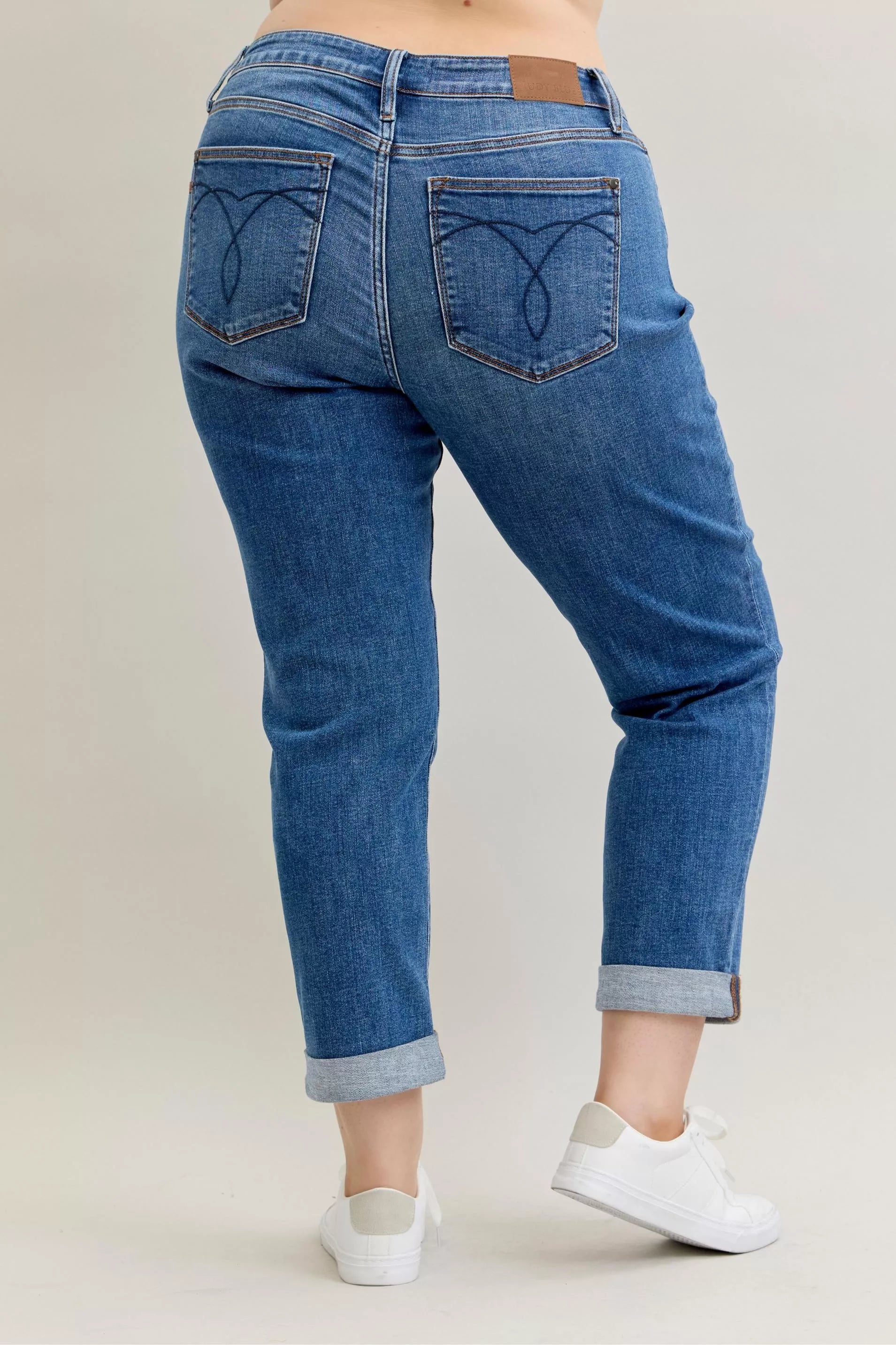 Judy Blue Judy Blue Full Size Mid Rise BF Classic Cuffed Jeans Plus Size