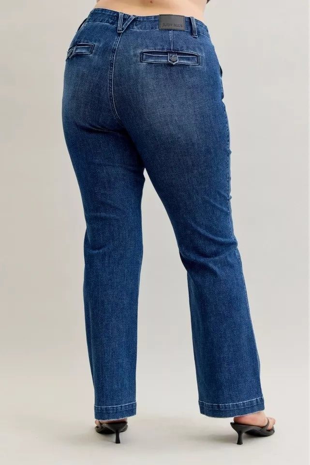 Judy Blue Judy Blue Full Size Mid Rise Bootcut Jeans with Welt Pockets Plus Size