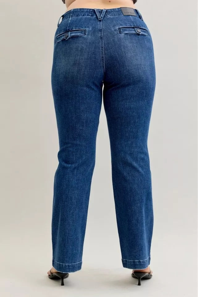 Judy Blue Judy Blue Full Size Mid Rise Bootcut Jeans with Welt Pockets Plus Size