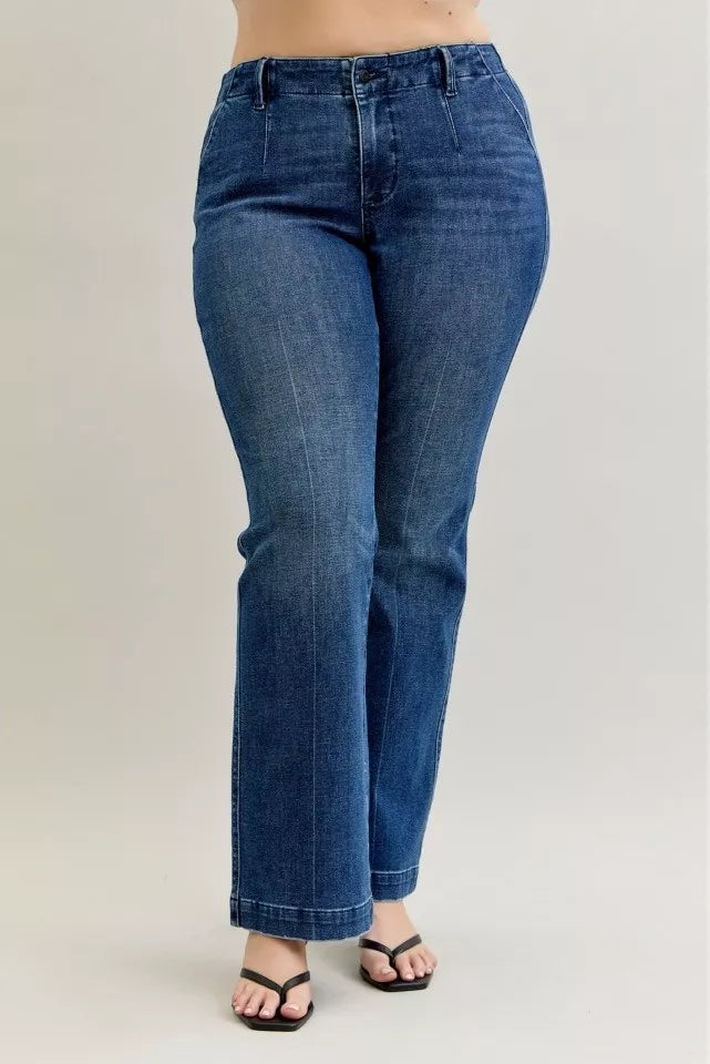 Judy Blue Judy Blue Full Size Mid Rise Bootcut Jeans with Welt Pockets Plus Size