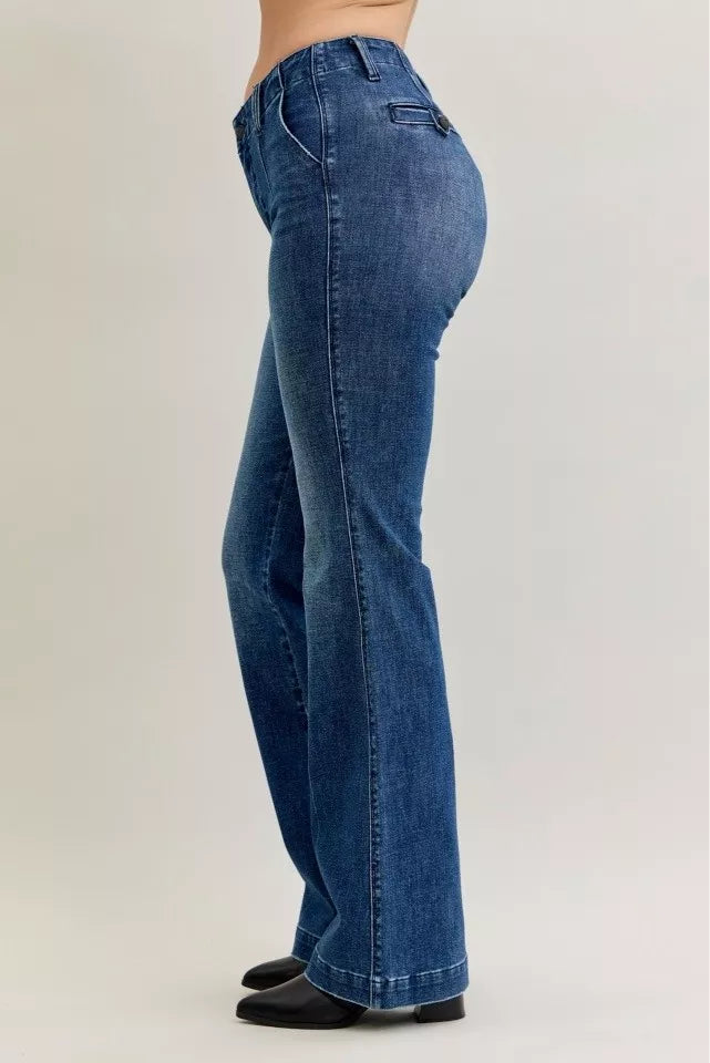 Judy Blue Judy Blue Full Size Mid Rise Bootcut Jeans with Welt Pockets Plus Size
