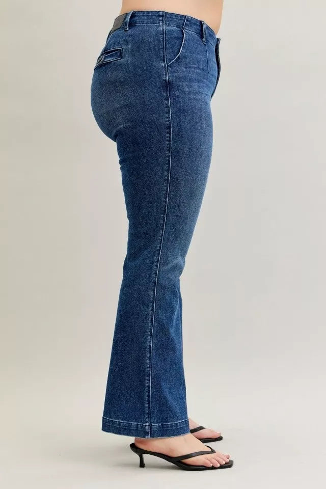 Judy Blue Judy Blue Full Size Mid Rise Bootcut Jeans with Welt Pockets Plus Size