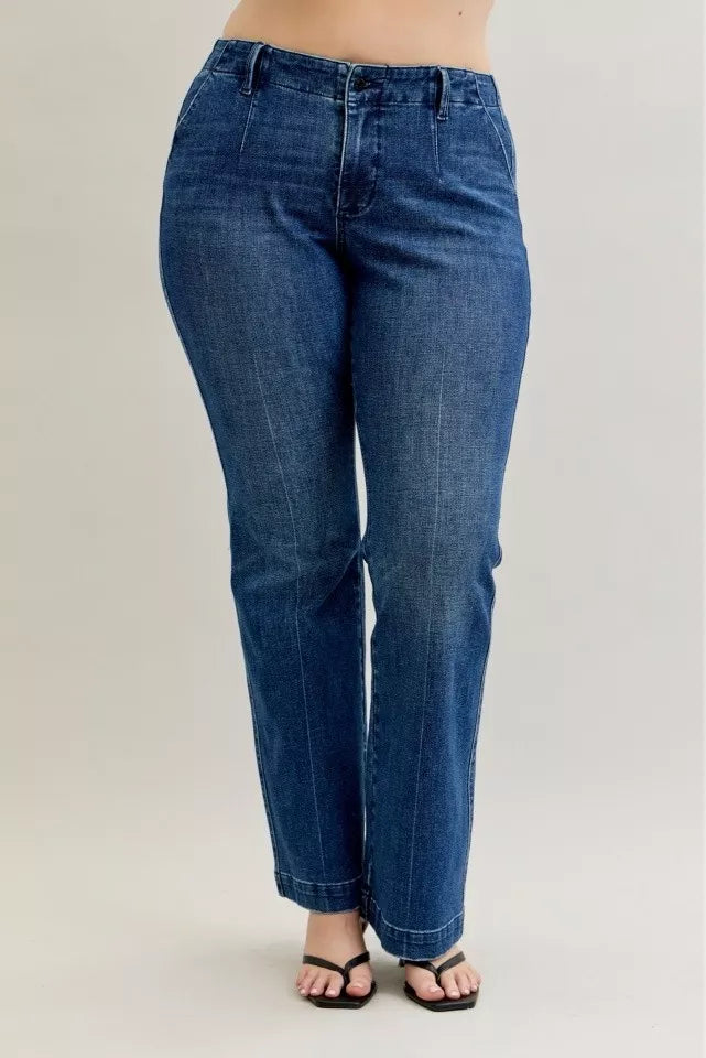 Judy Blue Judy Blue Full Size Mid Rise Bootcut Jeans with Welt Pockets Plus Size