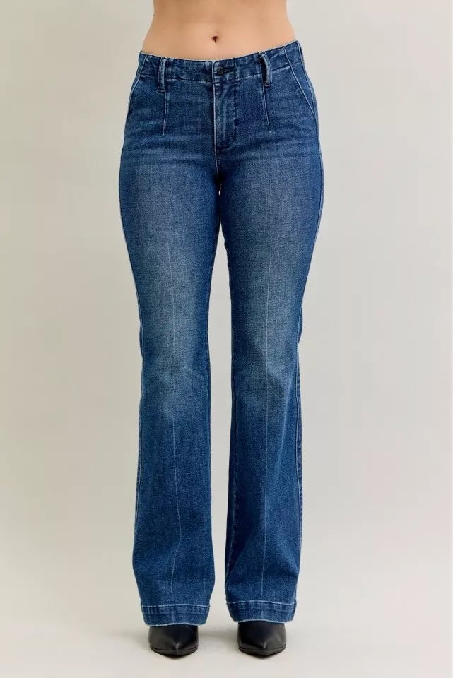 Judy Blue Judy Blue Full Size Mid Rise Bootcut Jeans with Welt Pockets Plus Size