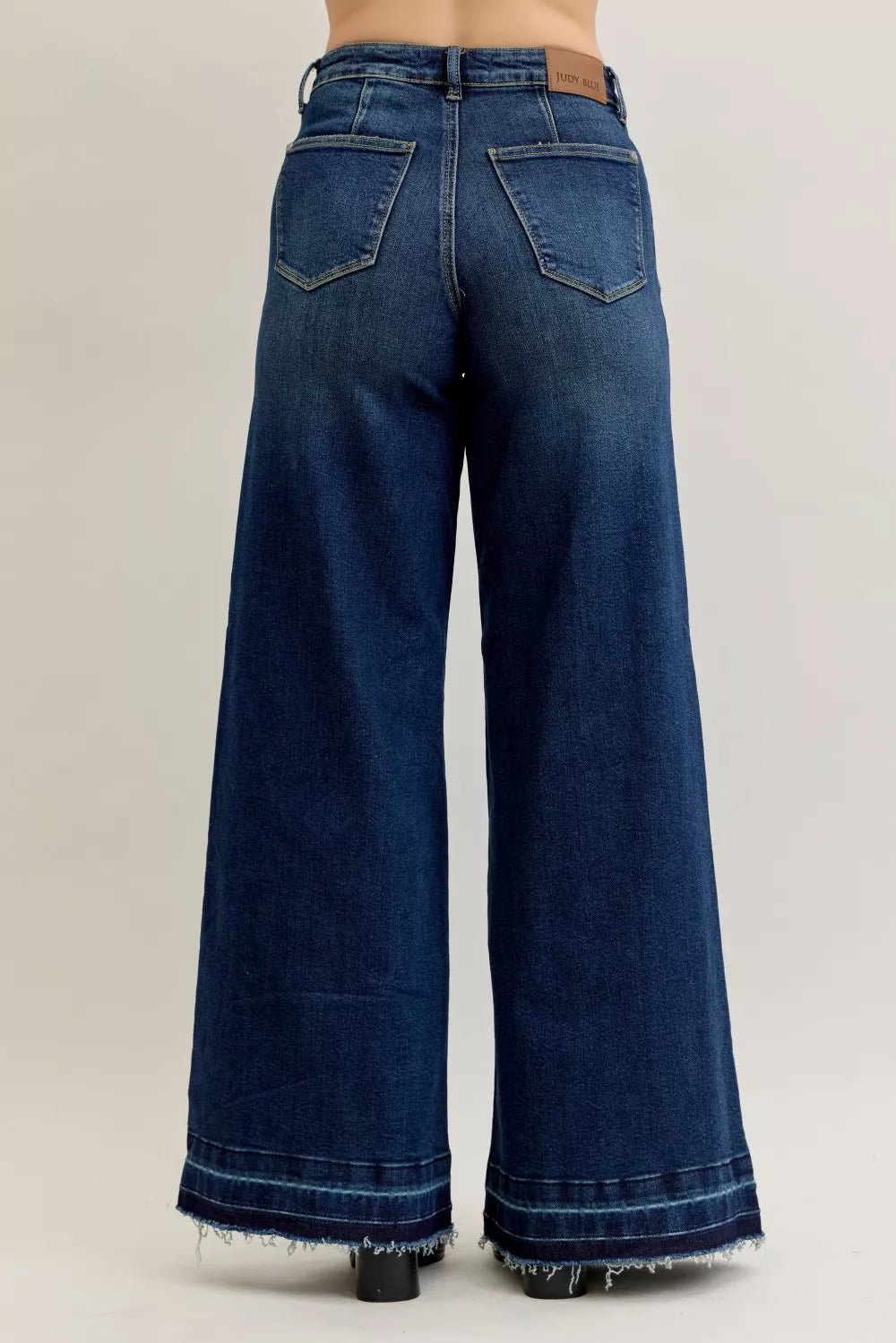 Judy Blue Judy Blue High Waist Palazzo Jeans with Front Patch Pockets