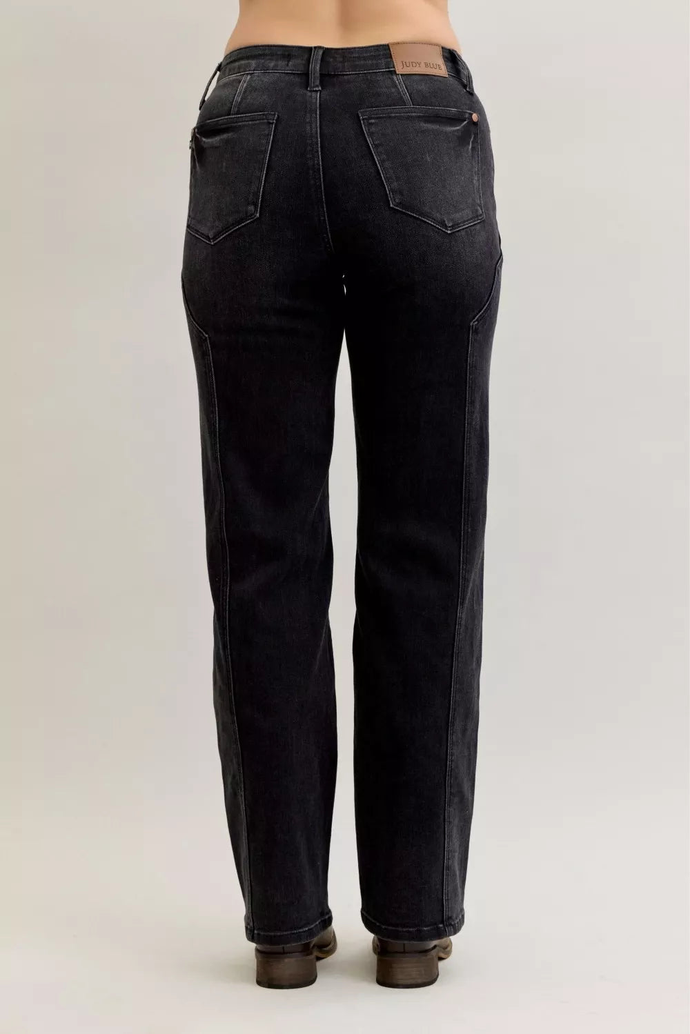 Judy Blue Judy Blue Mid Rise Straight Western Seam Detail Jeans