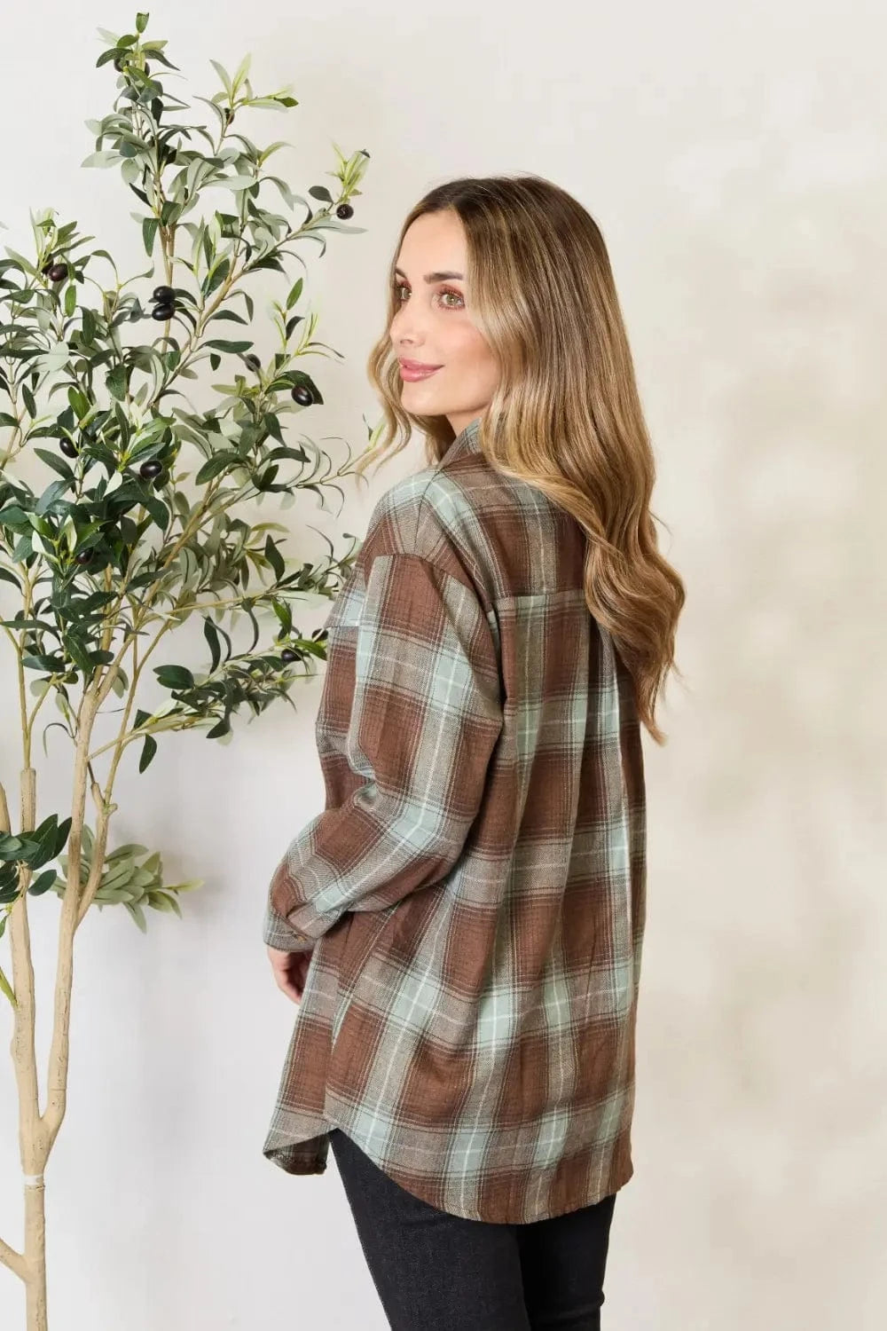 Mandy Dresses Mandy Plaid Dropped Shoulder Shirt