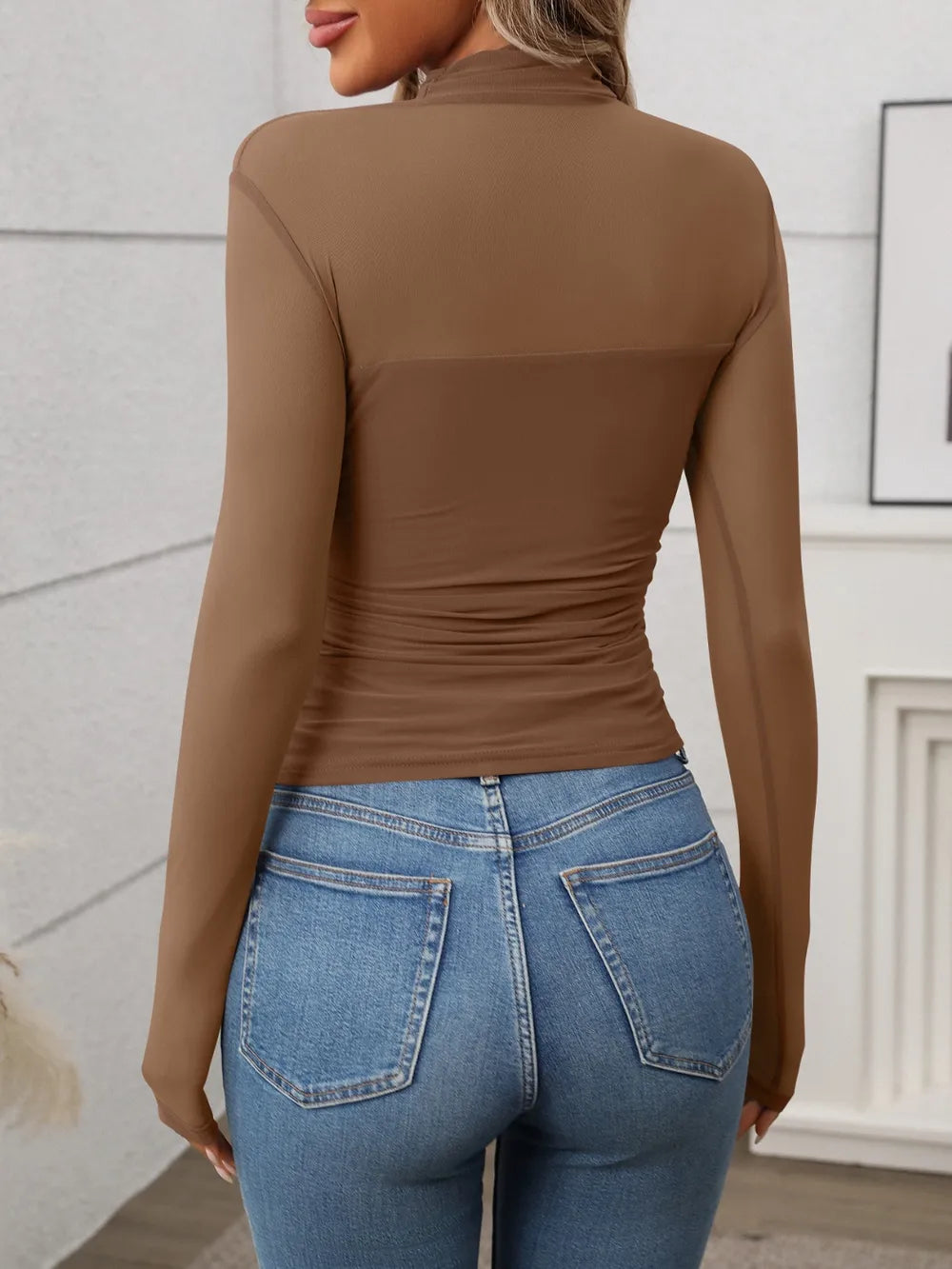 Mandy Mock Neck Long Sleeve Top