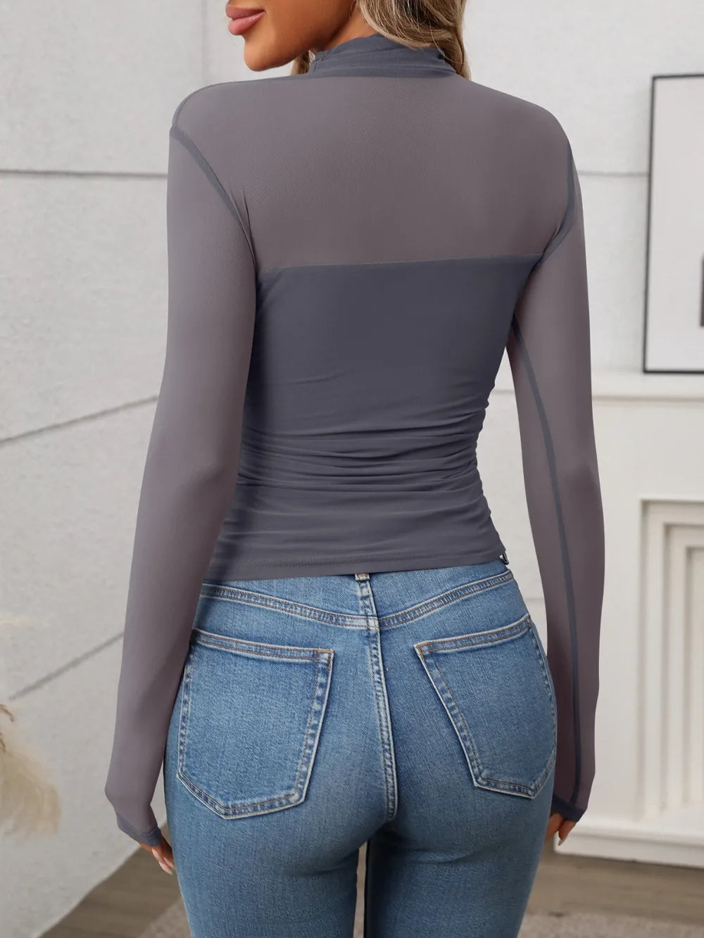 Mandy Mock Neck Long Sleeve Top